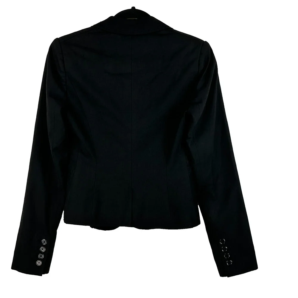 The Limited Jacket Womens 0 Black 3 Button Long Sleeve Single Breasted Blazer - Picture 7 of 11